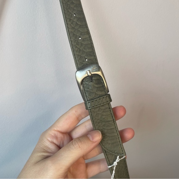 Stone Mountain Olive Green Reptile-Textured Leather Crossbody Bag NWOT - Picture 7 of 16